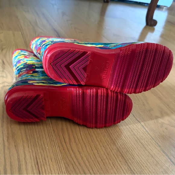 Roma Multicolor Artsy Women's Rain Boots 8 - Picture 5 of 9